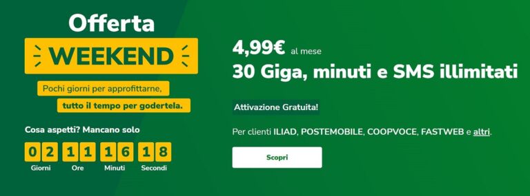 Very Mobile offerta weekend