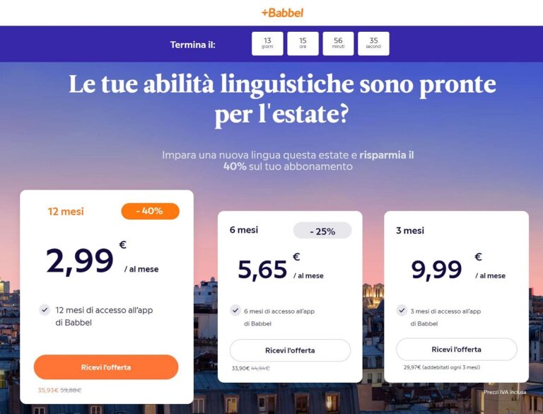 Babbel lancia i suoi saldi estivi: fino al 40% di sconto su Babbel App