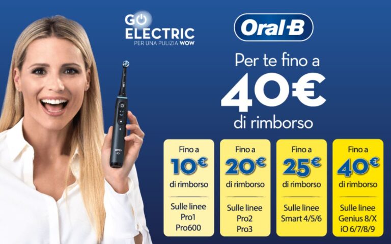 Oral-B Cashback Electro: fino a 40€ di rimborso