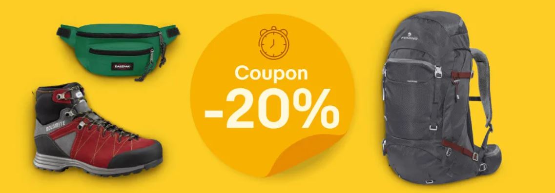 Attrezzatura da campeggio, sconto ebay 20%