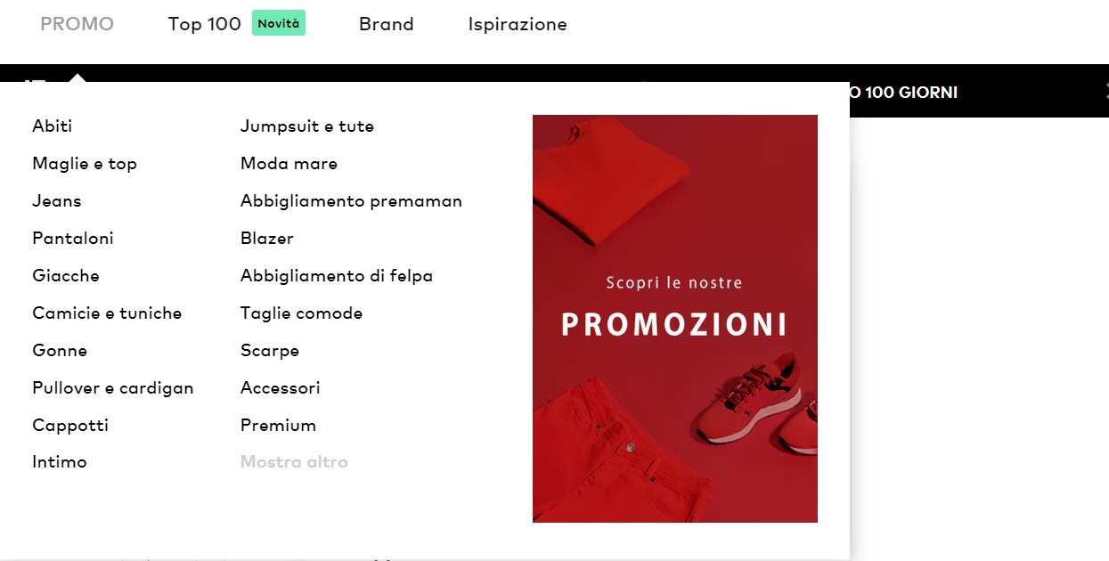 Categorie scontate con il codice promo PROMO15