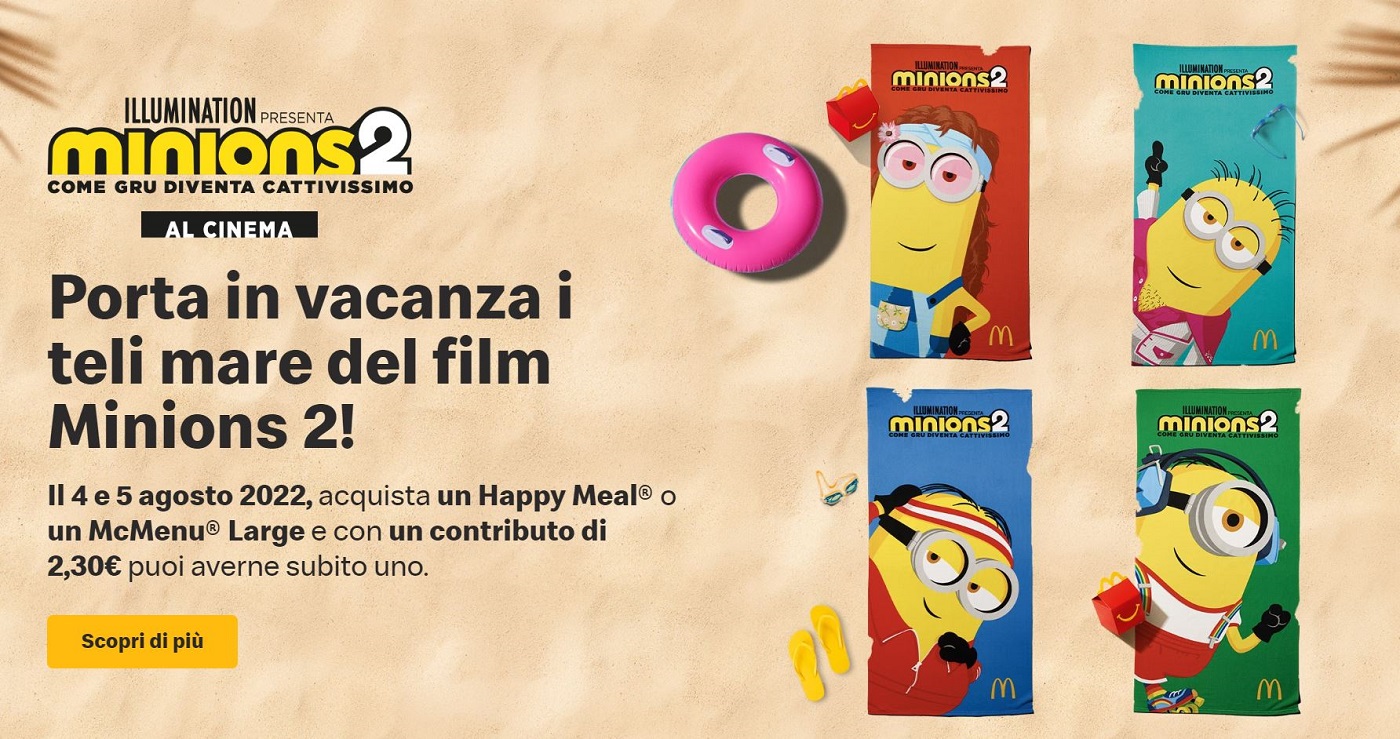 Telo Mare Minions con McDonalds