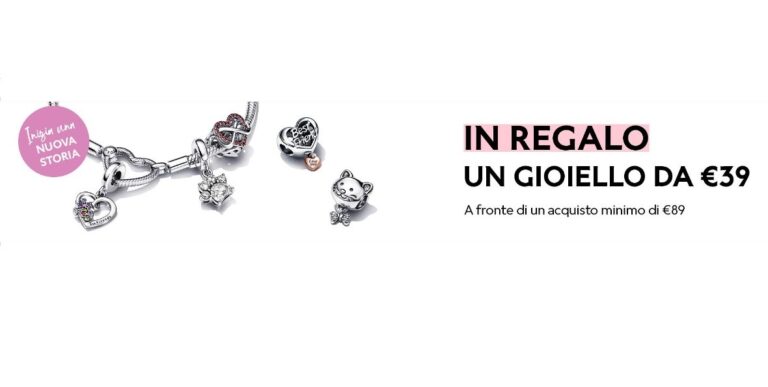 Pandora - bracciale in regalo con una spesa di 89 euro