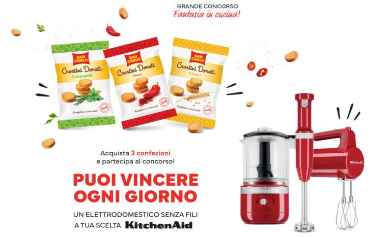 Con San Carlo e “Fantasia in cucina!” vinci ogni giorno fantastico premi KitchenAid