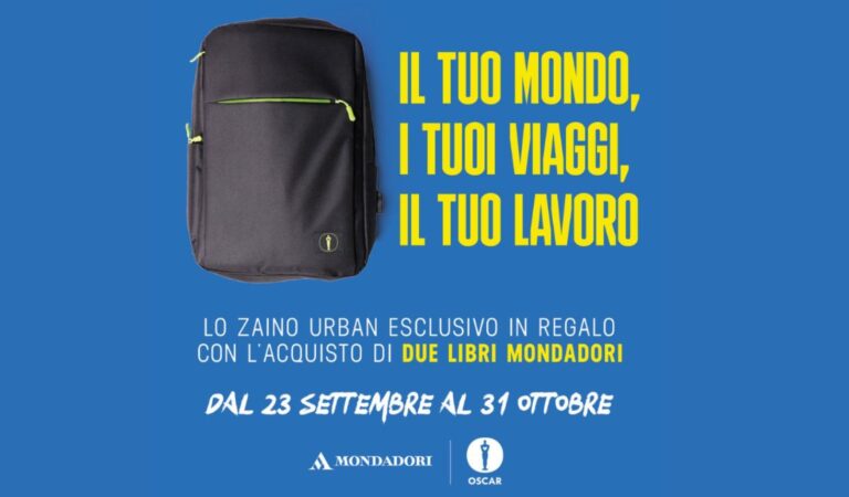 Promo Mondadori: ricevi uno zaino in regalo acquistando due libri Mondadori