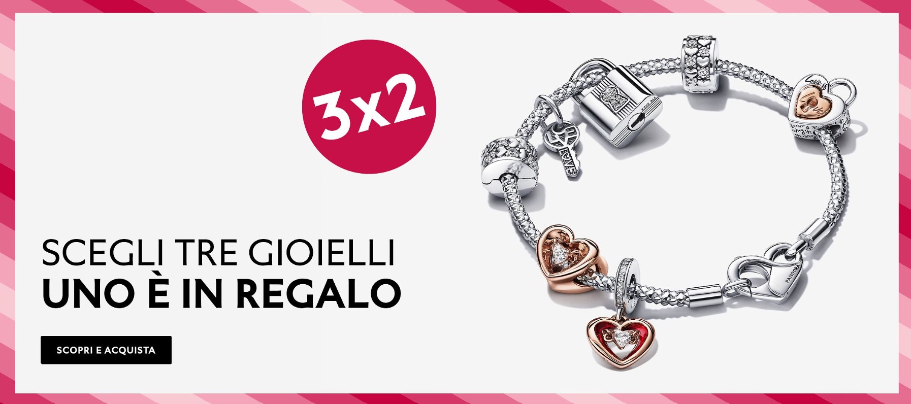 Promozione Pandora 3x2 San Valentino