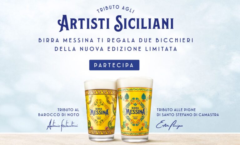 Birra Messina ti regala due bicchieri decorati tributo agli artisti siciliani 2023, ecco come