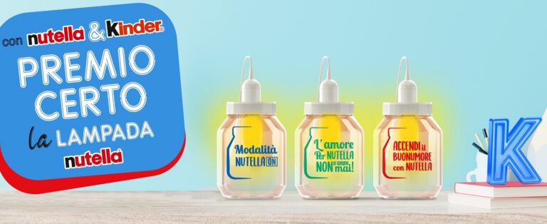 Concorso Nutella - La Lampada Nutella 2023 come premio certo