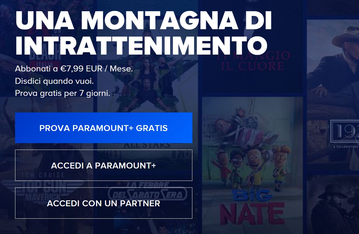 Come creare un account Paramount plus