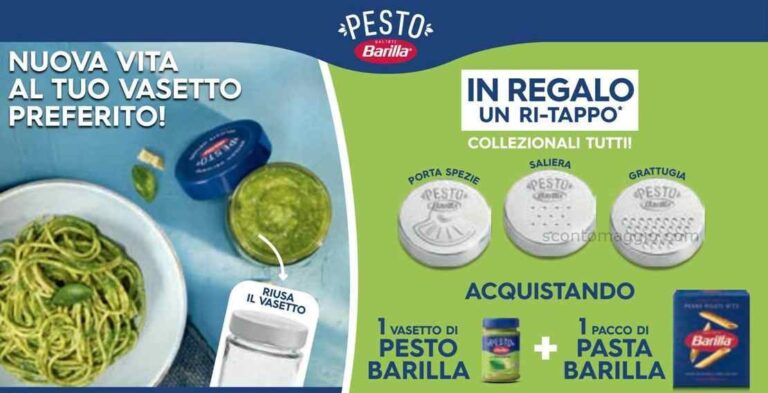Ri-tappo di Barilla: scopri come ricevere gratuitamente i 3 tappi da collezione per la tua cucina