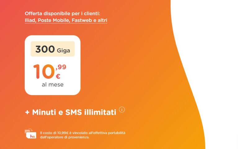Ho-mobile offerta 300 giga