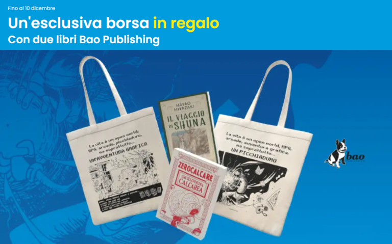 Ricevi una borsa illustrata in omaggio acquistando 2 volumi Bao Publishing su IBS e LaFeltrinelli!