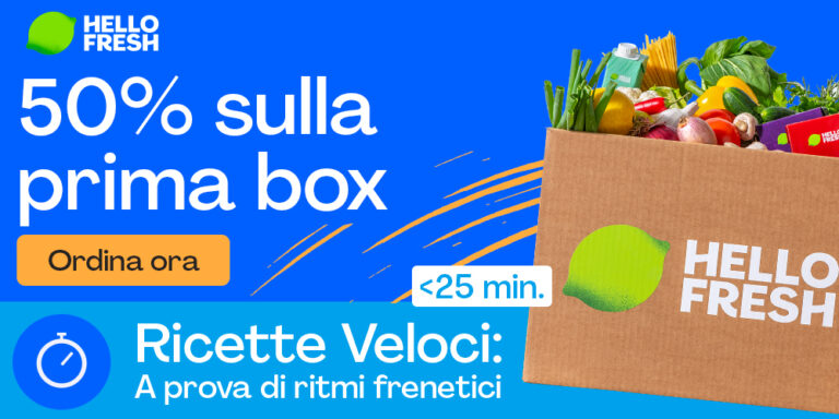HelloFresh: Risparmia il 50% sulla tua prima box e il 25% sulle prossime 3 tramite il nostro link