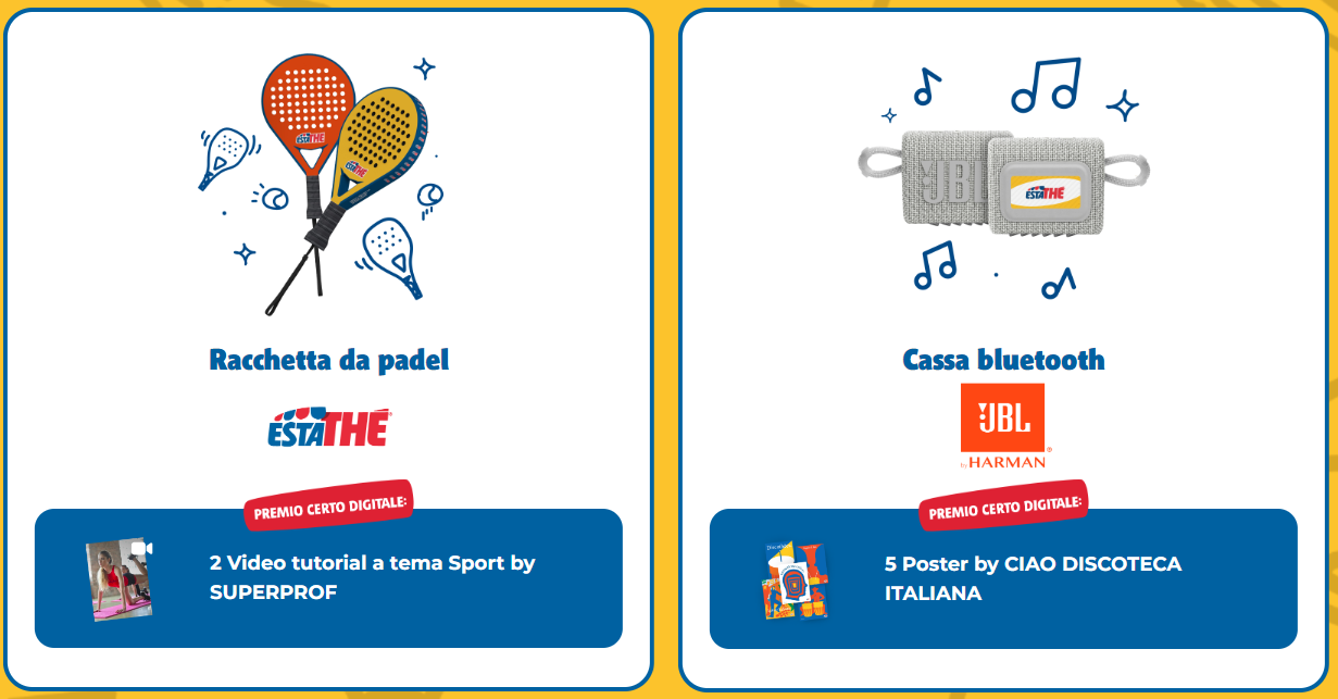 Lotteria dell'Estathé premi in palio