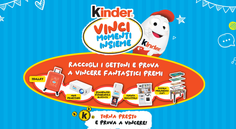 Concorso Kinder vinci momenti insieme 2025: Vinci premi per la famiglia con l’Instant Win