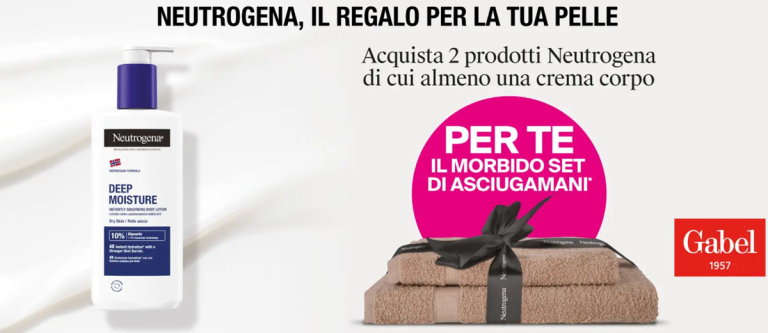 Concorso Neutrogena 2025: un set asciugamani Gabel gratis – Come Partecipare