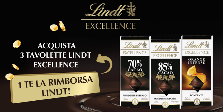 Cashback Lindt Excellence 2025: tavoletta GRATIS ogni 3 acquistate!