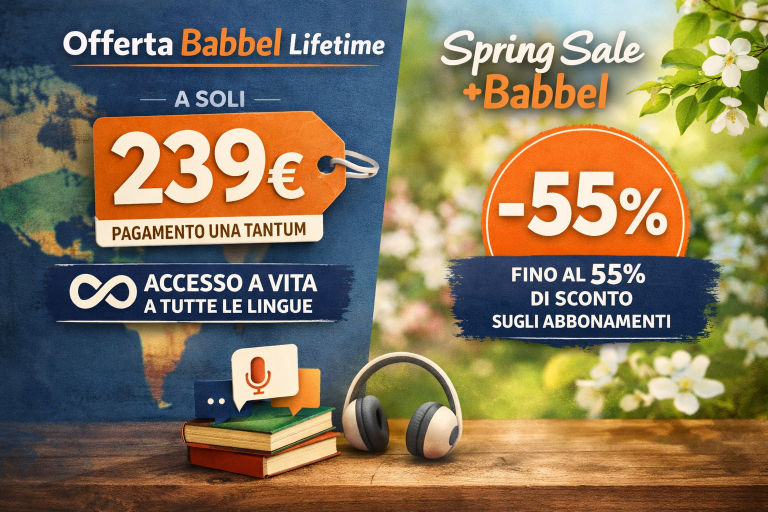Babbel Lifetime a 239€: offerta Spring Sale con accesso a vita a tutte le lingue