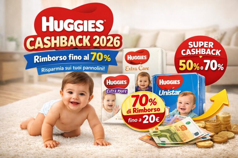 Huggies Cashback 2026: come funziona la promozione e come ottenere il rimborso