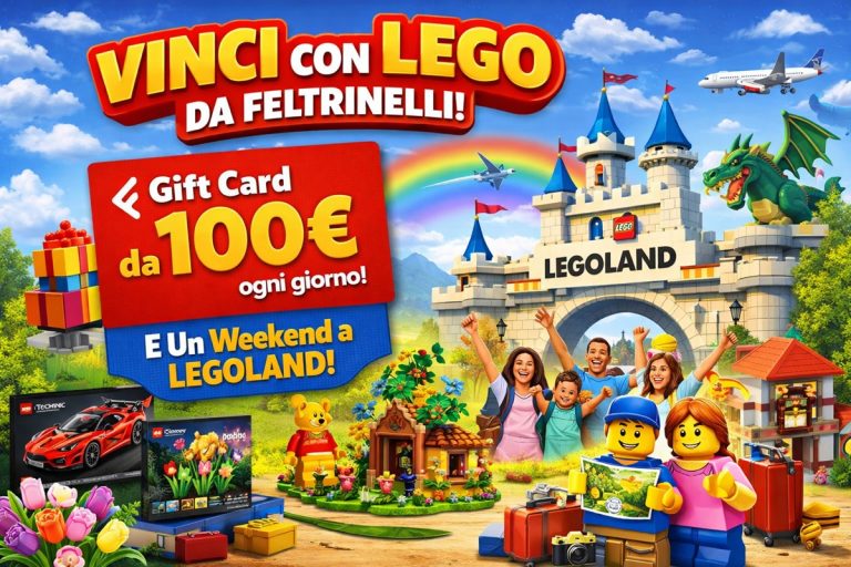 Vinci con LEGO da Feltrinelli: concorso con gift card da 100 euro e weekend a LEGOLAND