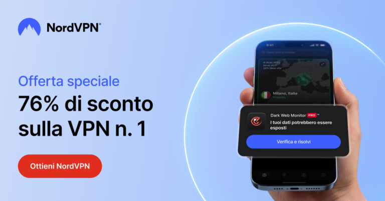 Offerta NordVPN e NordPass: sconti fino al 76% su sicurezza online e password manager