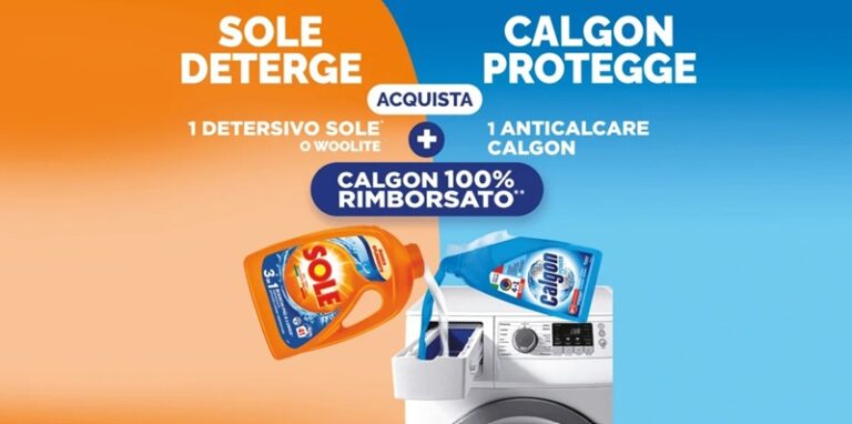Cashback “Festa del Bucato Primavera” 2026: rimborso Calgon 100% fino a 15,49€
