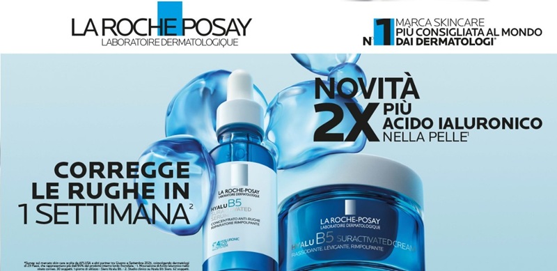La Roche-Posay: in omaggio i campioni crema + siero Hyalu B5