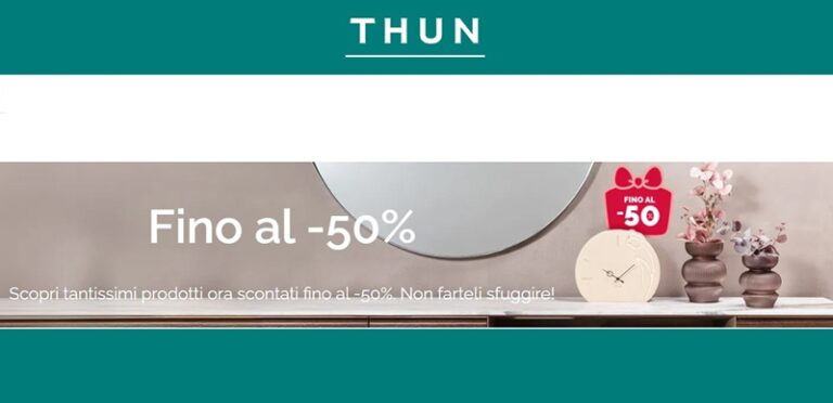 Ecco la promo Mid Season Sale di Thun: sconti fino al 50%