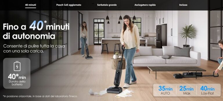 Tineco FLOOR ONE i6 Stretch: recensione dell’aspirapolvere e lavapavimenti 2 in 1 con design piatto 180°