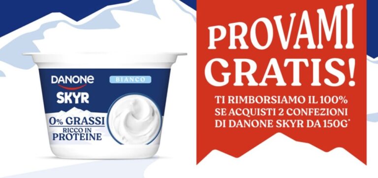 Cashback Danone Skyr 2026: 2 confezioni rimborsate al 100%