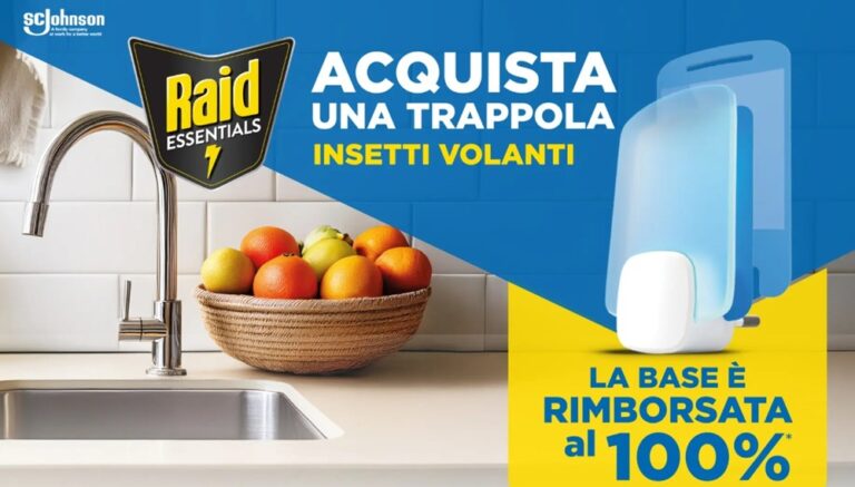 Cashback Raid 2026: trappola insetti gratis con rimborso 100%
