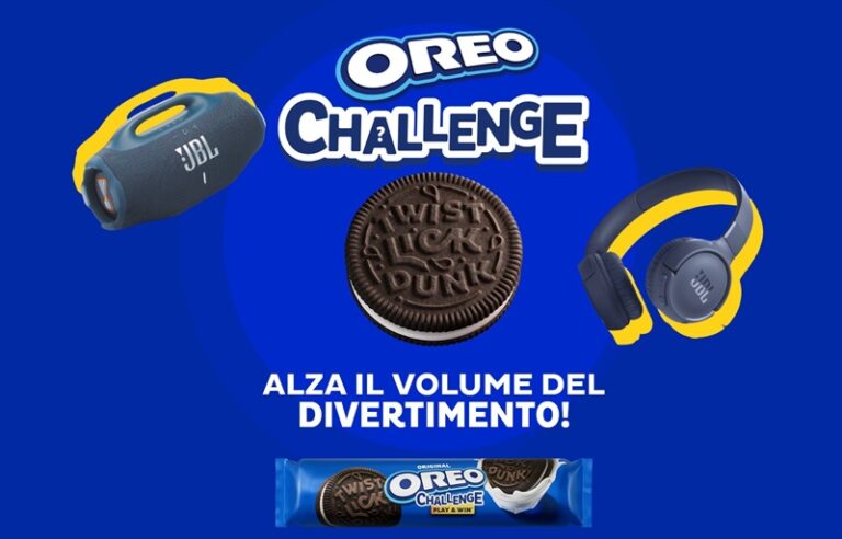 Concorso Oreo Challenge 2026: vinci cuffie JBL Tune 520BT e speaker JBL Boombox 4
