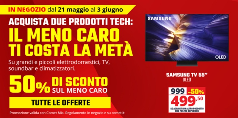 Comet promo tech 2 prodotti sconto 50%