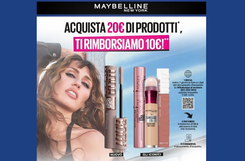 Maybelline ti rimborsa 10 euro