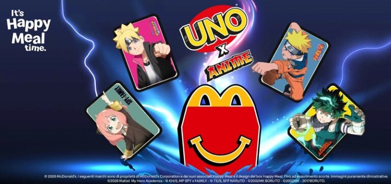 McDonald’s Happy Meal: arrivano i mazzi UNO x Anime da collezionare