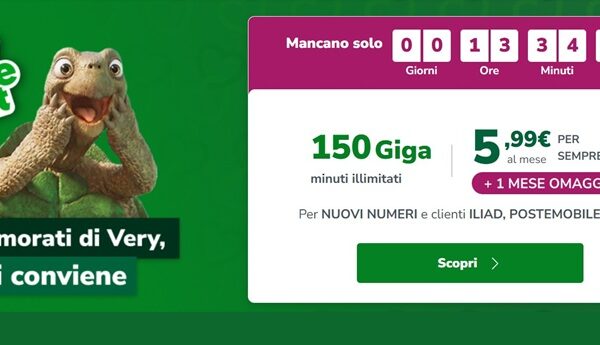 Very Mobile 5,99€: 150 Giga in 5G, offerta in scadenza il 28 maggio