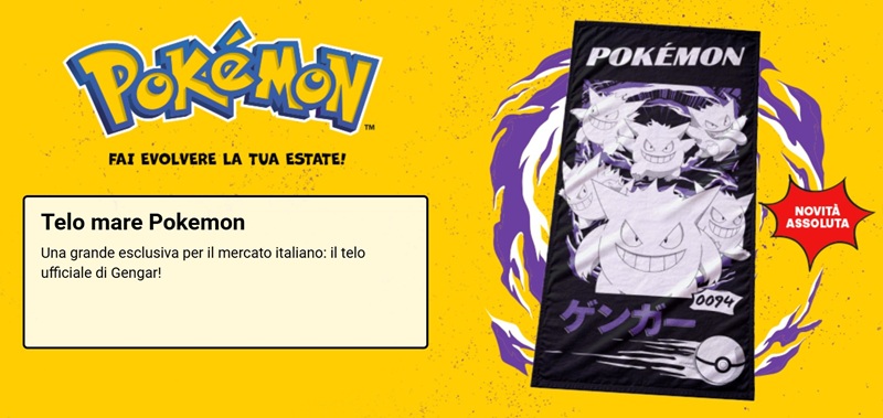 telo mare Pokémon Gengar Gazzetta dello Sport