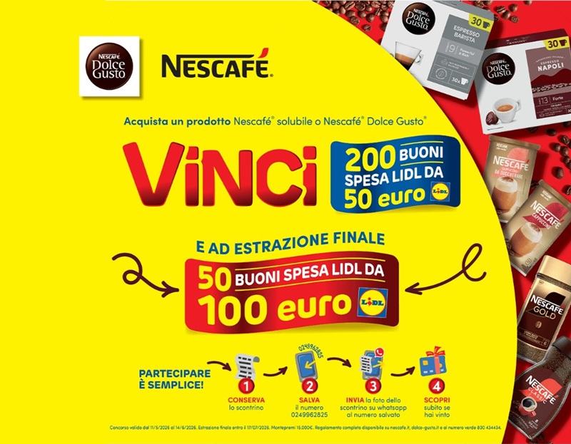 concorso Nescafé Lidl 2026 buoni spesa