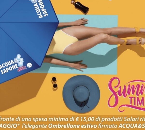 ombrellone gratis Acqua Sapone