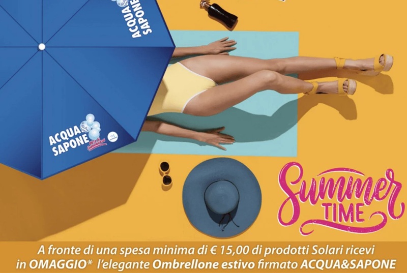 ombrellone gratis Acqua Sapone