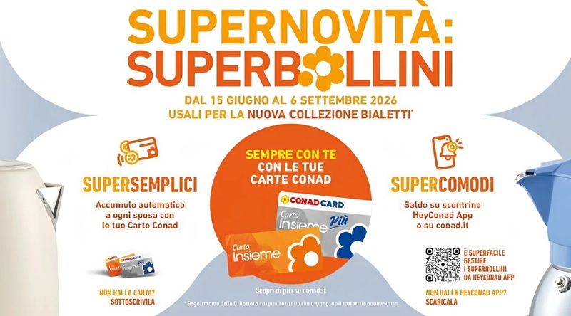 raccolta bollini Bialetti Conad 2026