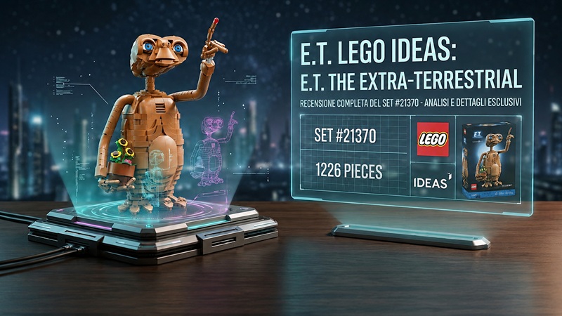 LEGO Ideas 21370 E.T. the Extra-Terrestrial: 1.226 pezzi, luce nel cuore e prezzo di 129,99€. Scopri il nuovo set per fan di Spielberg.